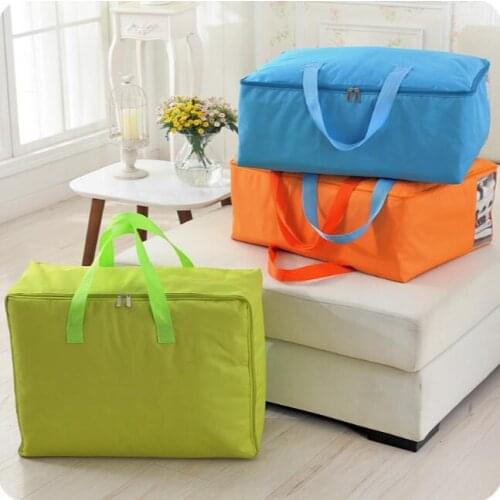 Large Oxford Fabric Clothing Organizer Quilt Dust Storage Bag With Handle Windows Thickening Clothes Bag