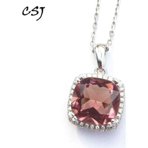 CSJ Classic Design Zultanite Pendant Sterling 925 Silver cushion Created Sultanite Color Change Fine Jewelry Women Party Wedding