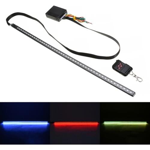 DC 12V 56cm 48LED RGB Car Scanner Knight Rider Color Strobe Flash Light Strip with Wireless Remote Control