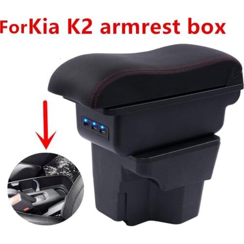 For Kia Rio III armrest box Kia Rio 3 central Store content box cup holder 2012-2016 Automotive retrofit accessories