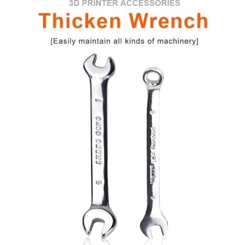 Nozzle Wrench Stay Steel Spanner Wrench Flat For E3D MK8 MK10 Nozzle Replacement Spare Parts 3D Printer Accessories