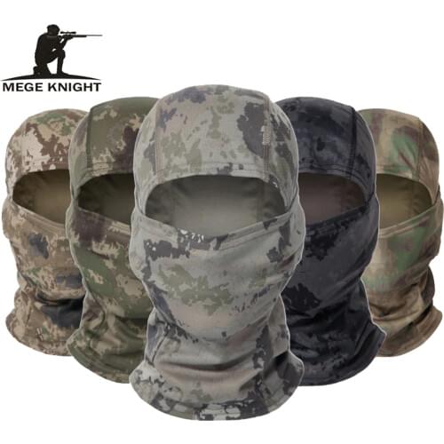 MEGE Camouflage Balaclava Tactical Army Face Mask Cycling War game Face Shield Hunting Helmet Cap Military Moto Skull Mask Men