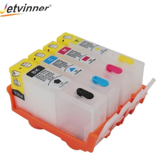 Jetvinner For HP 670 4-color Refillable Ink Cartridge for HP670 Deskjet 3525 4615 4625 5525 Printers with ARC chips