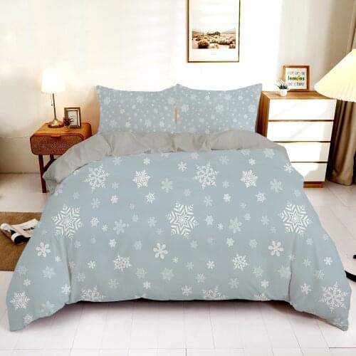 Flying Snow All Over The Sky Printed Bedding Set 2/3Pcs Queen King Duvet Cover Warm Bedclothes Quilt Cover With Pillowcase