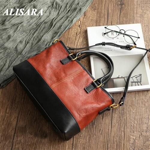 Red brown briefcase Retro genuine cow leather Messenger bag Green Envelope Vintage versatile leather quilted handbag for women