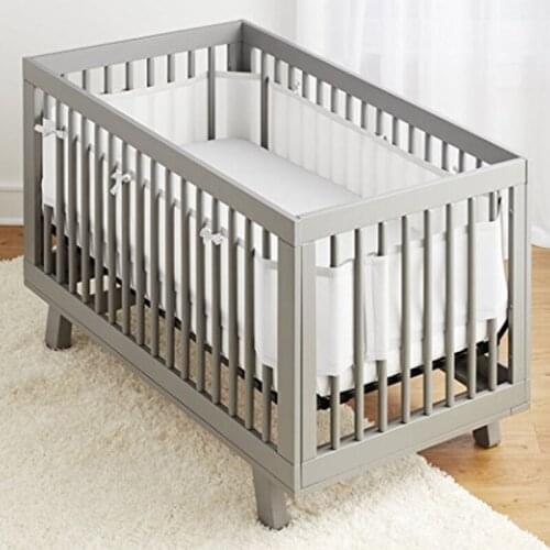Lightweight Elastic Home Bedroom Baby Care Gluing Anti-collision Breathable Mesh Polyester Detachable Crib Bumper