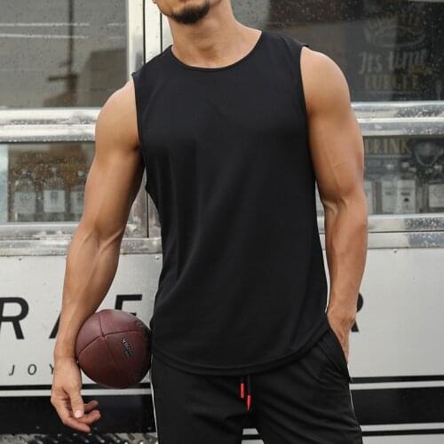 Mens tank top Gym Quick dry fashion Running sport fitness tank top men basketball tank tops summer man sleeveless t-shirt