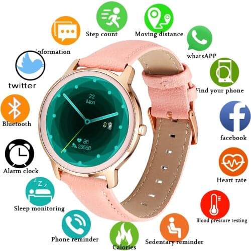 GEJIAN Fashion Women Smart Watch Heart Rate Blood Pressure 2021 New Sports Smartwatch Luxury Lady Wrist Clock For Xiaomi Huawei