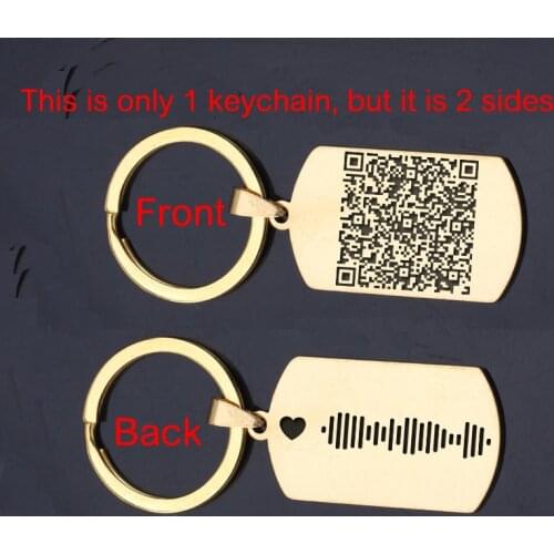 Fashion Personalization Custom QR Code Song Code Dog Tag Keychain Birthday Wishes Holiday Creative Surprise Gifts