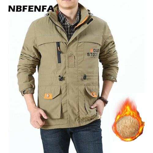 Mens Jacket Military Coat Winter Windbreaker Fleece Autumn Hooded Men Clothing Warm Parkas Outdoor Outwear Male Jacket LX117