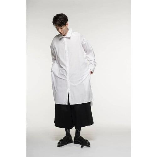 Mens New clothing Hair Stylist GD Fashion Original Street Loose medium-length oversize shirt plus size costumes