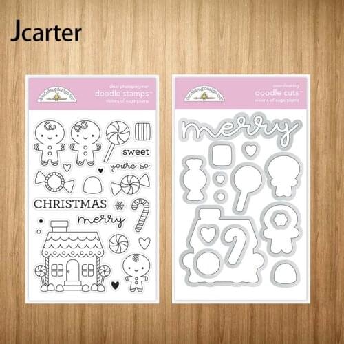 2021 New Metal Cutting Dies and Rubber Stamps Kid House Candy Christmas Scrapbook Craft Stencil DIY Album Template Decor Model
