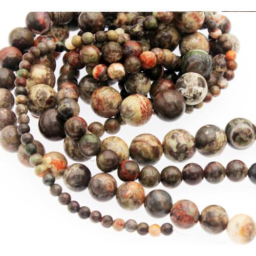 Wholesale Flower Agates Natural Stone Beads Round Loose Beads for Needlework Jewelry Making 4 6mm 8mm 10mm 12mm DIY Bracelet