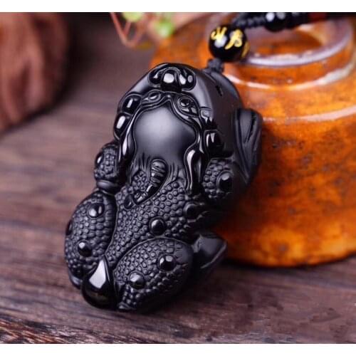 PI xiu pendant of obsidian natural polished PI xiu necklace PIxiu evil men and women type jewelry crystal pendant