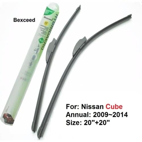 For Nissan Cube Bexceed of Car Windscreen Windshield All Season Flat wiper blade 20"+20" 2009~2014