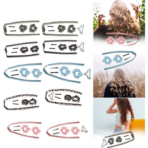 Lazy Curler Hair Curlers Heatless Curling Rod Headband Wave Form Soft Sponge Hair Rollers with Clip DIY Hair Curling Ribbon