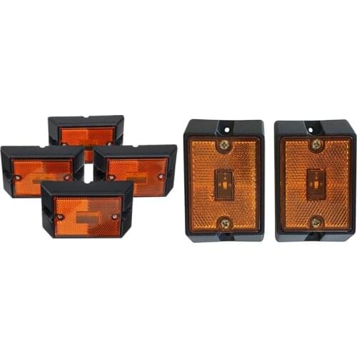 12V 4-LED Amber Side Marker Light Sealed Submersible LED Clearance Reflector Lamp for Truck Trailer Lorries Vehicle