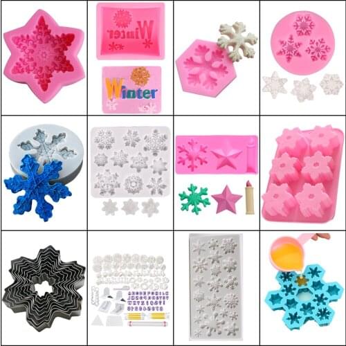 114pcs/set Christmas Snowflake Pattern Silicone Mold Chocolate Cake Tools Baking Non-stick And Heat-resistant Kitchen Tools