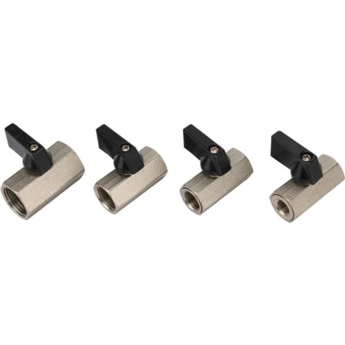 Garden 1/8" 1/4" 3/8" 1/2" Female Thread Mini Brass Ball Valve BSP Thread Air Compressor Switch Water Shut Off Switch 2 Pcs