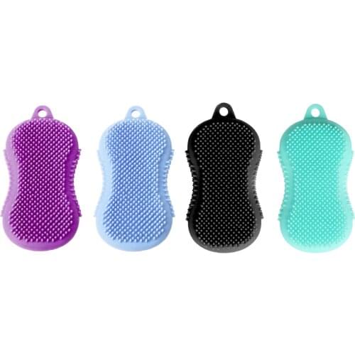 Silicone Bath Body Brush Silicone Scrubber for Shower Four-Sided Bath Body Brush Soft Brush Head