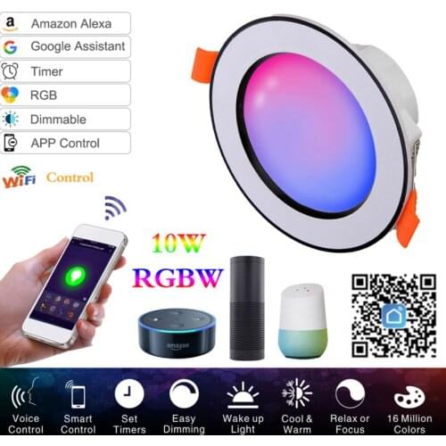 Tuya Smart Downlight RGBCW LED Dimming Spot Lamp Bluetooth-compatible 6/10W Downlight Voice Control Works With Alexa Google Home