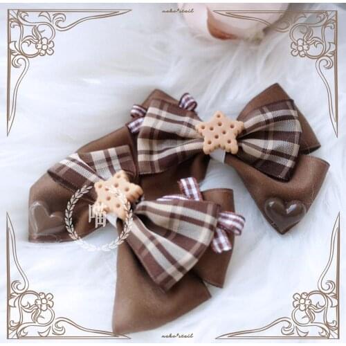 Mori Girl lovely hairpin Double ponytail clip Elegant Hair accessories lolita Headwear christmas Biscuits strawberry Daily Sweet