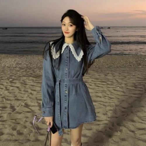 Western Lily Fashion Denim Dresses