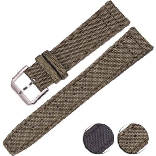 Green Black Nylon Watchbands 20mm 21mm 22mm Women Men High Quality Watch Band Strap With Stainless Steel Buckle