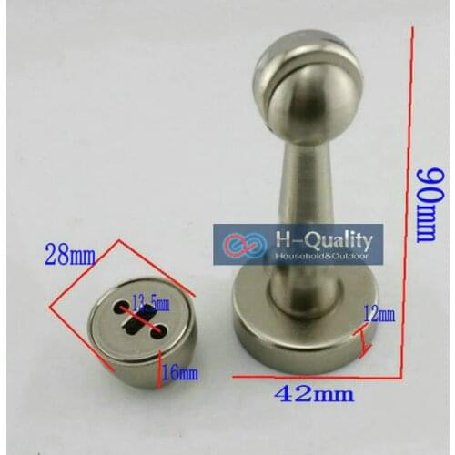 2PCS/Lot 90MM Long Elongated Type Stainless Steel Magnetic Door Stop