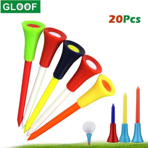 20Pcs/Set Professional Plastic Golf Tees Durable Rubber Cushion Top Golf Tee Golf Accessories 56mm/72mm/83mm