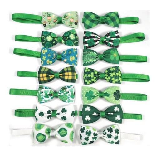 20pic/set Irish festival pet bow tie 3g/ piece Patricks Day cat dog ties cat pet hairpin teddy decoration