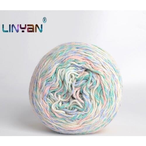 200g crochet cotton yarn 50% cotton 50% Polyester yarn Double Knitting Fancy section dye skin baby chunky knit sweater ZL49