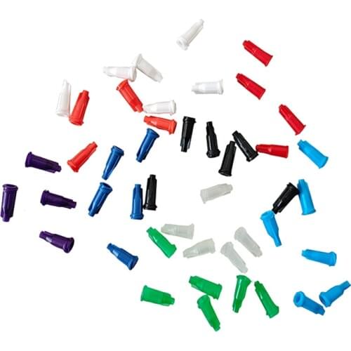 25/50/100pcs multicolor syringe head cap syringe dispenser dispensing needle sealing plug syringe cap combination