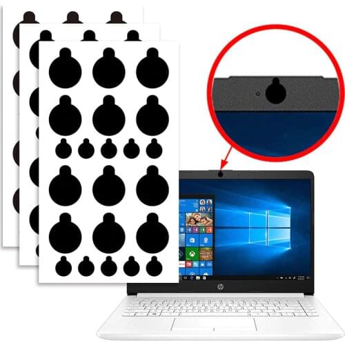 66 Vinyl Webcam Case / Camera Case Privacy Label for Camera Lens Privacy-Reusable-Laptop Smartphone (Black Round Webcam Case)