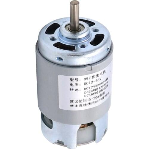 997 DC motor, 12-24V, 36V high speed, 3000-18000rpm, double bearing, diy lathe, bead machine, table saw, bench drill