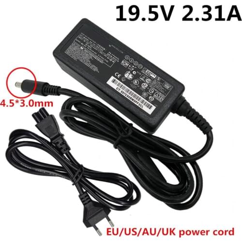 19.5V 2.31A 4.5*3.0mm AC DC Power Supply Adapter 19.5 Volt Charger Notebook For Dell Laptop Stream EU US UK AU Plug Cable Cord