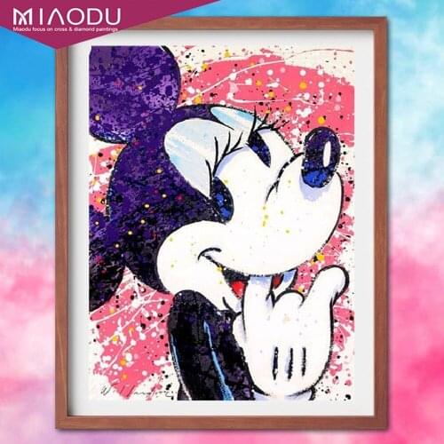 5D DIY Disney Graffiti Art Mickey Minnie Mouse Diamond Painting Round Drill Cross Stitch Kits Diamond Embroidery Home Decor