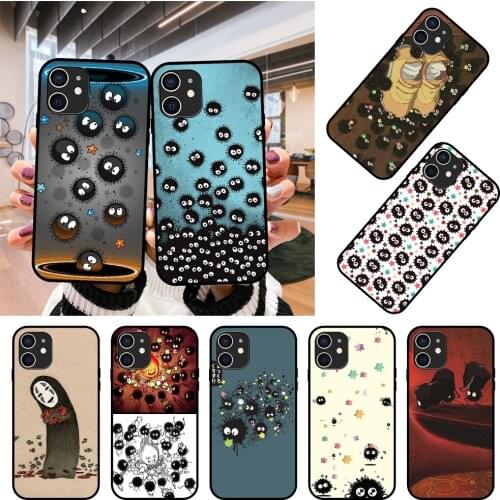 Phone Case For Apple IPhone 12 Mini 11 Pro XR X MAX SE XS 4 5 6 6S 7 8 E Plus Black Cover Back Fashion Etui Spirited Away Soot