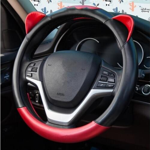 Cute Cartoon wheel cover car steering wheel cover steering cover D Style O Style Diameter 38cm Non-slip four seasons