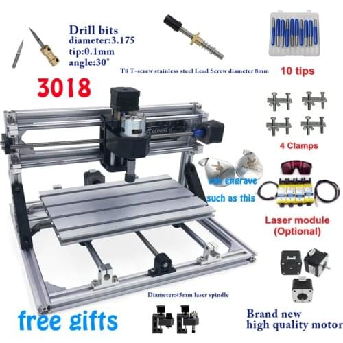 CNC 3018 pro metal GRBL control mini CNC router 3018 pro with laser head pcb engraver mill Milling machine ER11 DIY Wood Router