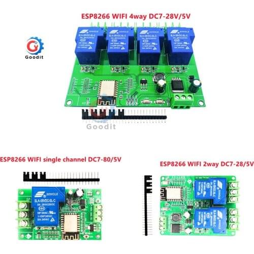 DC7-28/5V power supply ESP8266WIFI four-way 30A relay module ESP-12F development board secondary opening