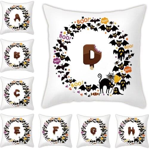 Flower Letter Alphabet Decorative Cushion Cover Pillow Pillowcase Polyester 45*45cm Throw Pillows Home Decor Pillowcover
