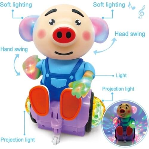 Electronic Smart Space Walking Dance Piglet Robot Toy with Music Light Electric Musical Baby Toys Pet for Child Kids Gift