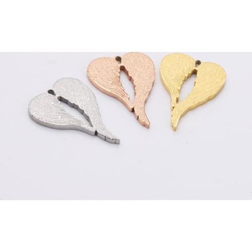 Fnixtar 20Pcs Vintage Angel Wings Charms Mirror Polish Stainless Steel Connector Charms For DIY Making Necklace Braid Bracelets