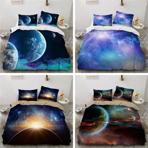 Galaxy Home Bedding Set Bed Linen Duvet Cover Flat Sheet Winter Full King Single Queen Twin Pillowcase Adult Children Bedclothes