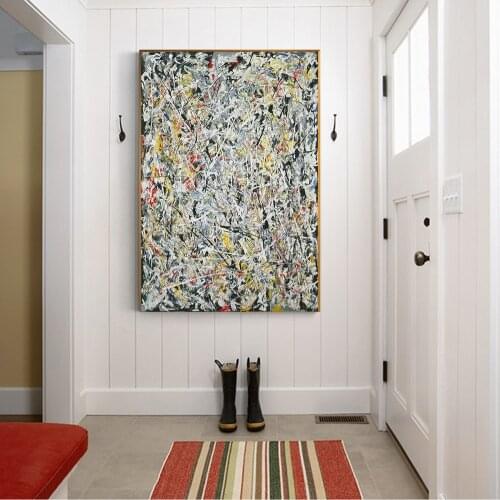 Citon Jackson Pollock《White Light》Canvas Modern Art Oil Painting World Famous Artwork Poster Picture Wall Decor Home Decoration