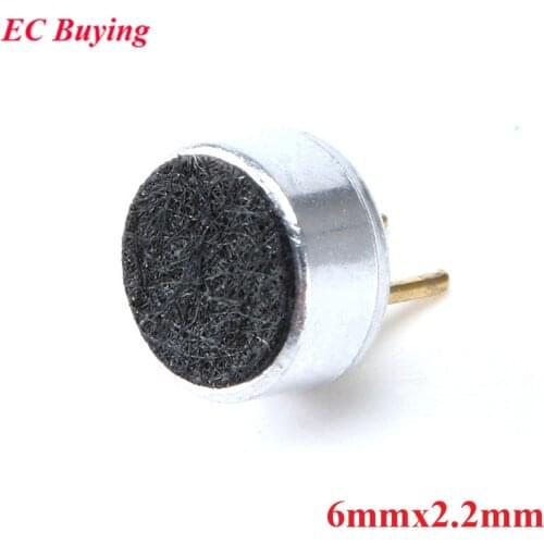 20pcs 6mmx2.2mm Capacitive Electret Microphone Electret Condenser Pick-Up Sensitivity MIC Microphone 6*2.2mm 6x2.2mm 6mm*2.2mm