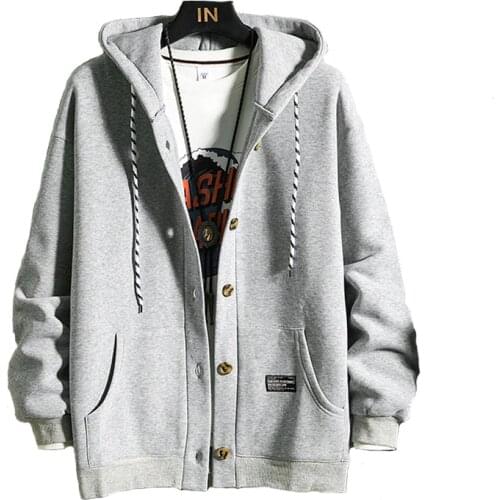 Jacket Men New Arrival Casual Solid Hooded Jackets Mens Fashion Zipper Outwear Slim Fit Spring Autumn Clothing High Quality