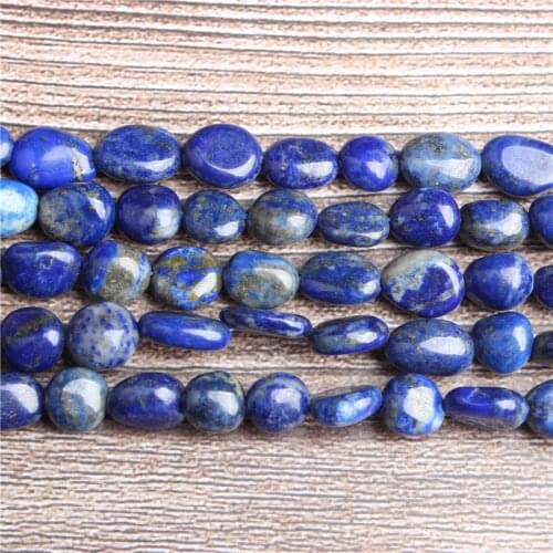 Lan Li Natural irregular lapis lazuli loose beads smooth loose interval bead jewelry DIY Stone Bracelet Necklace