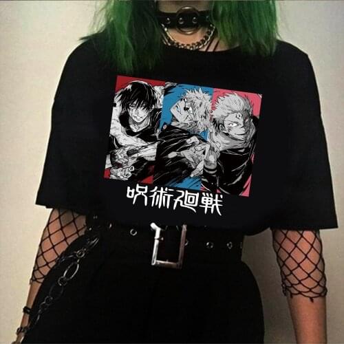 Anime Jujutsu Kaisen Gojo Satoru Yuji Itadori Summer Top Men Streetwear Print Japanese T Shirt Top Tees